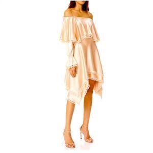 NWT Jonathan Simkhai Asymmetrical Peach Dress, US4